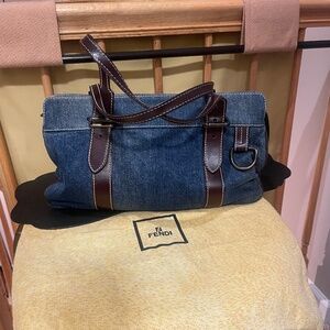 ❤️ FENDI DENIM & LEATHER SATCHEL❤️